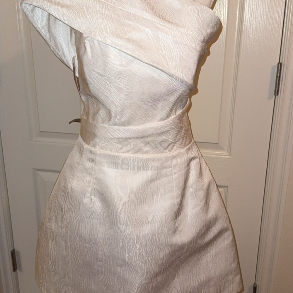 Watters One Shoulder Cream Dress